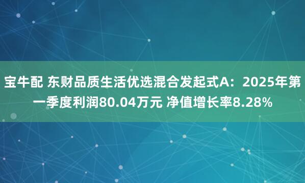 宝牛配 东财品质生活优选混合发起式A：2025年第一季度利润80.04万元 净值增长率8.28%