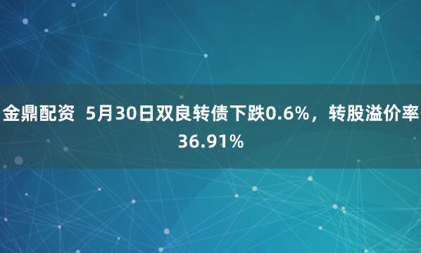 金鼎配资 5月30日双良转债下跌0.6%,转股溢价率36.91%